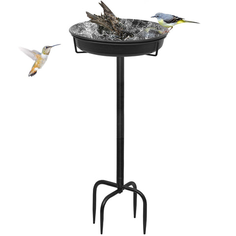 YALINKA 28in freestanding birdbath bowl invites wild birds to drink and bathe