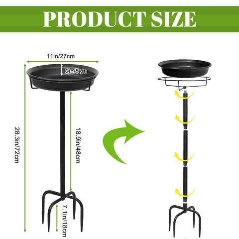 YALINKA sturdy metal stake base keeps the birdbath upright in any garden