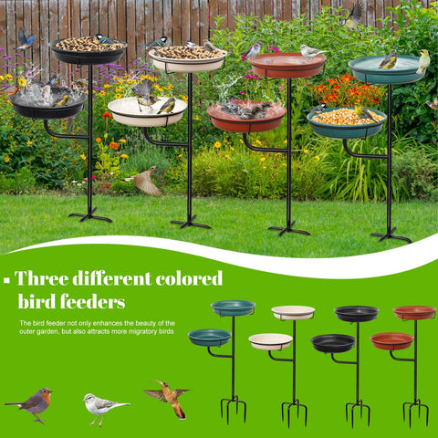 YALINKA birdbath with 10.5 inch diameter bowl for easy water access.