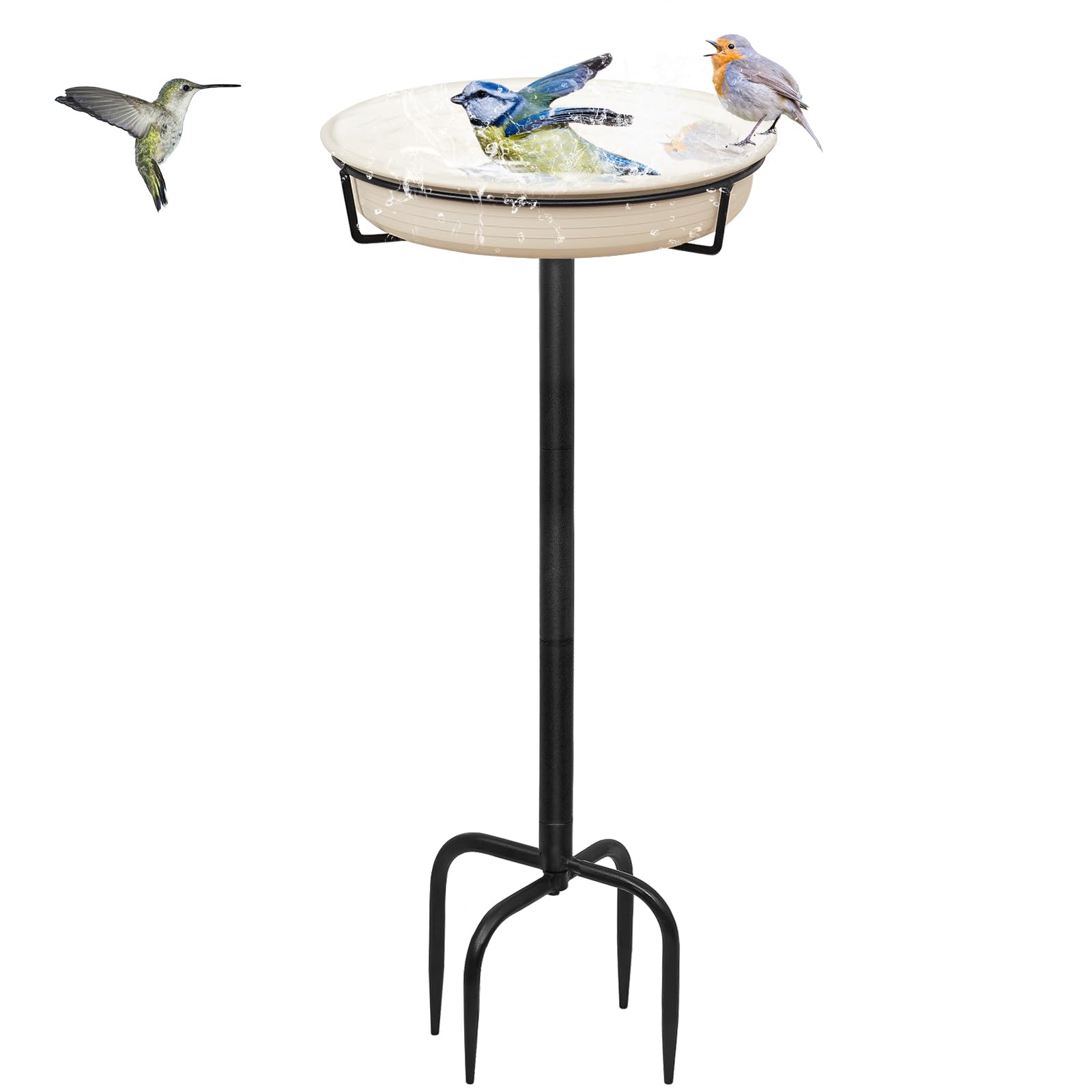 YALINKA birdbath bowl with 10.5-inch diameter offers ample drinking space for birds.