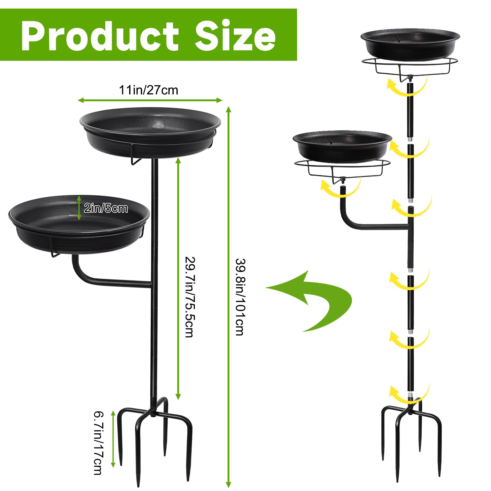 YALINKA birdbath-feeder-2in1 for bathing and feeding birds