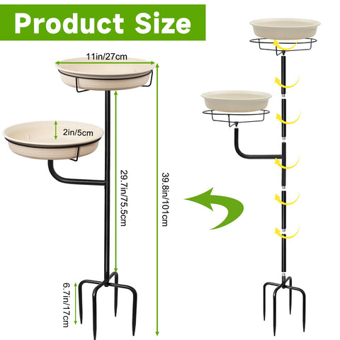 YALINKA birdbath feeder and bath combo invites birds to drink, bathe, and snack