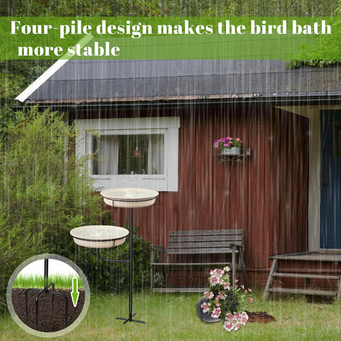 YALINKA birdbath four-spike stake anchors securely for yard stability