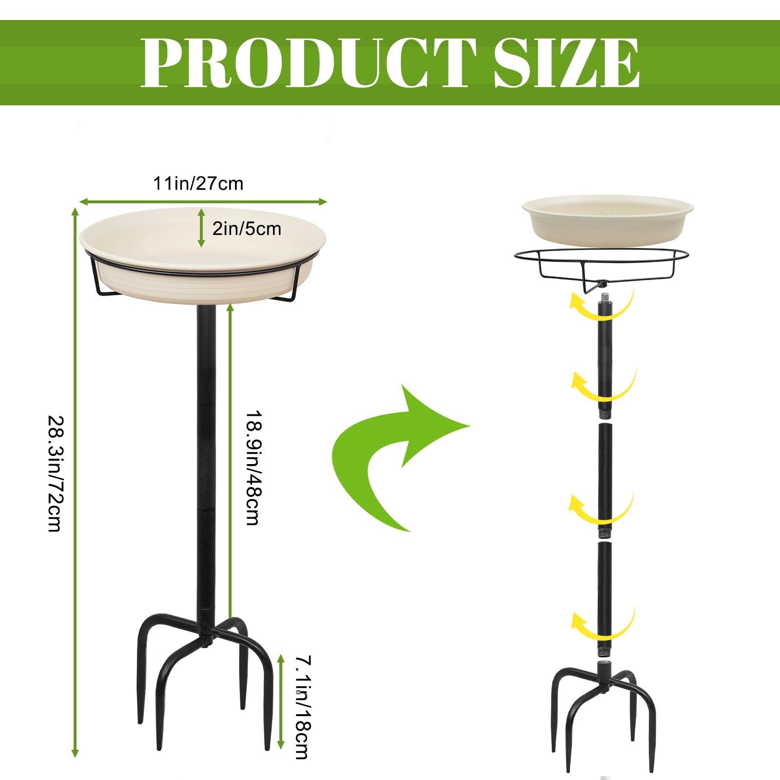 YALINKA removable bowl simplifies cleaning and refilling for outdoor use.