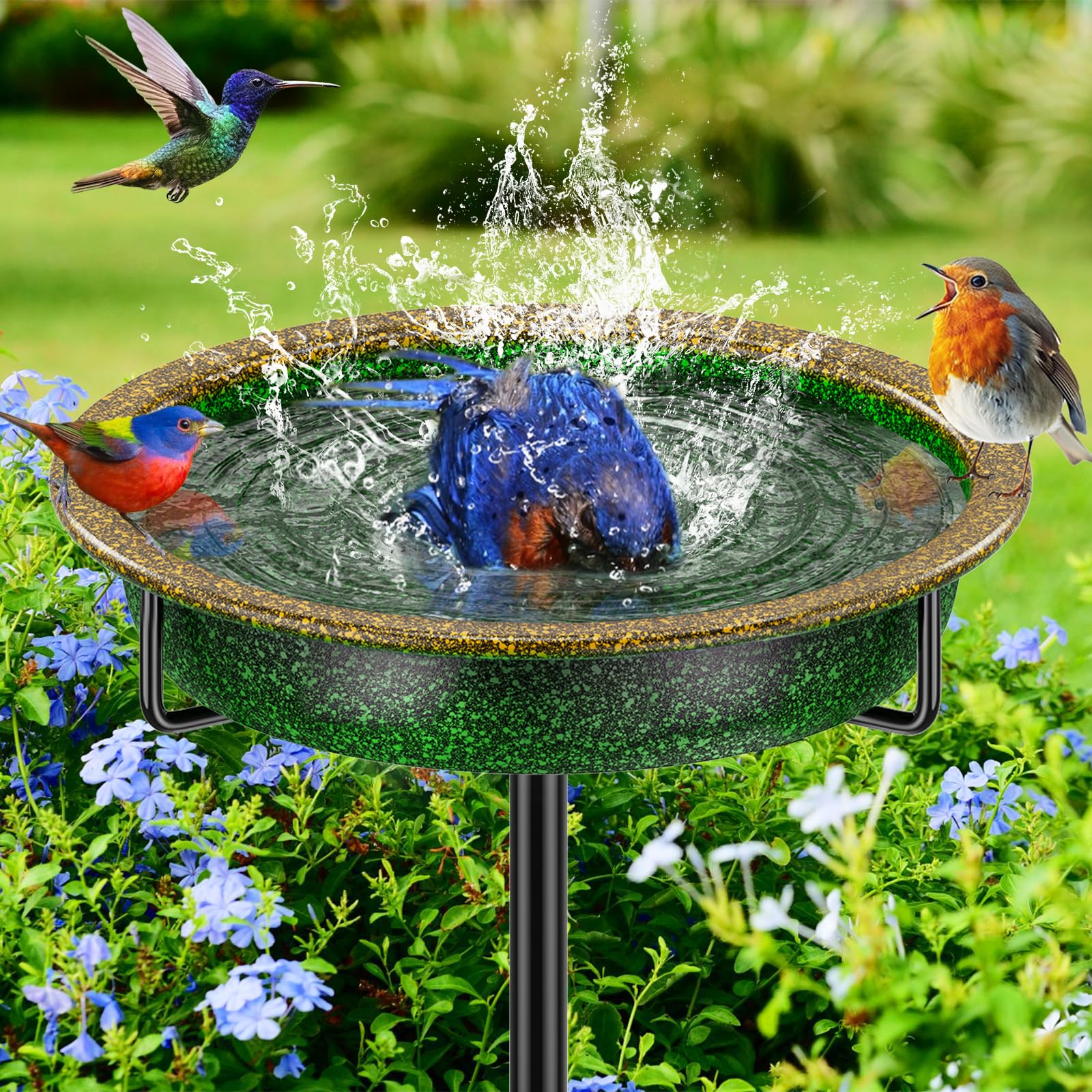 YALINKA outdoor bird feeder and bath combo as garden decor