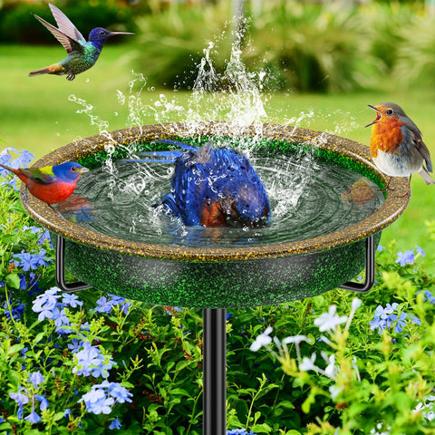 YALINKA outdoor bird feeder and bath combo as garden decor