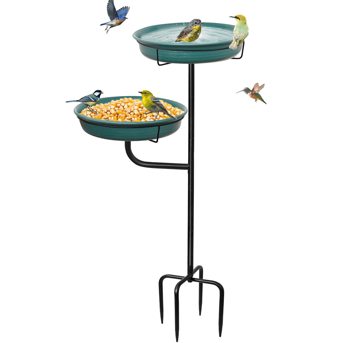 YALINKA freestanding birdbath bowl outdoors for birds to drink and bathe.