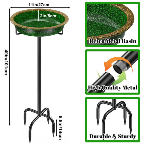 YALINKA birdbath base with four spikes for stable garden placement
