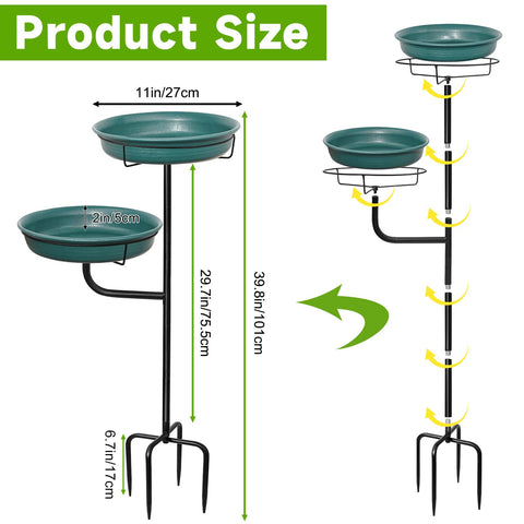 YALINKA standing garden birdbath invites birds to drink and preen.