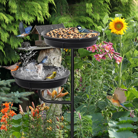YALINKA sturdy 4-spike base keeps the birdbath steady