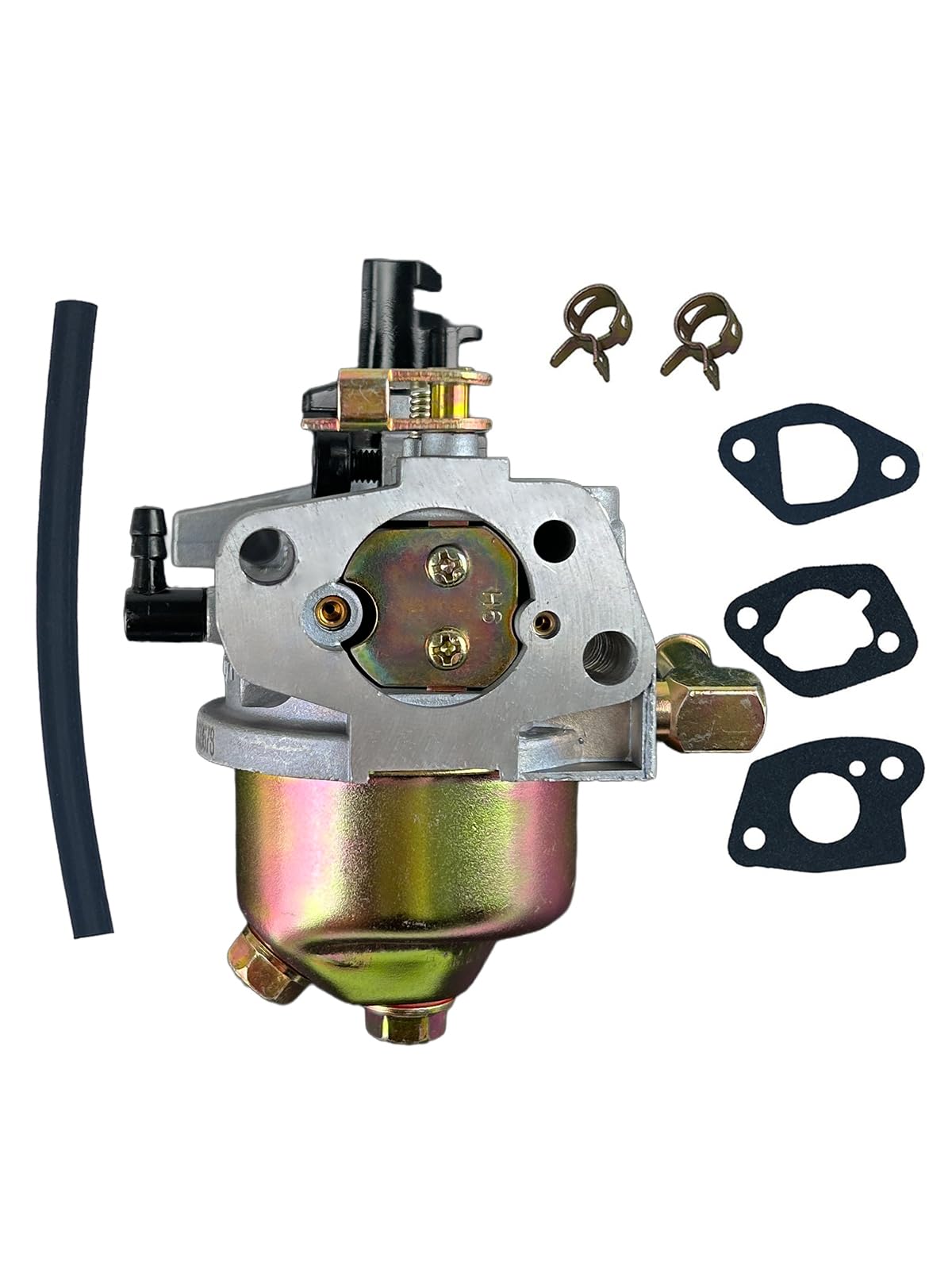 YAMAKATO Huayi 165s carburetor assembly with gaskets and hose for reliable snow blower operation.