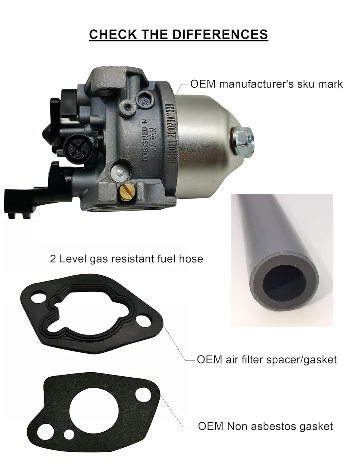 YAMAKATO Huayi P19 carburetor with spark plug for complete ignition setup.
