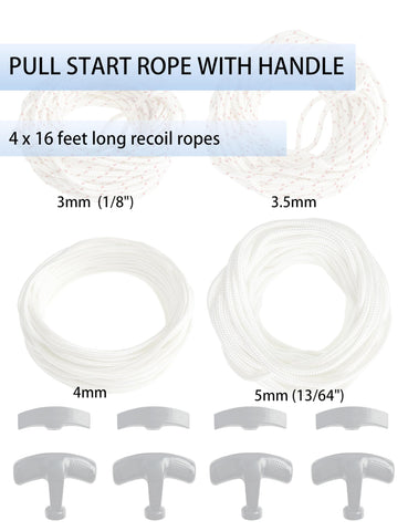 YAMAKATO 3-5mm pull cord 16ft, versatile for mid-size equipment starting.