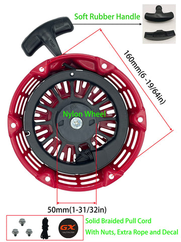 YAMAKATO recoil starter compatible with Honda GX120 GX160 GX200 engines.