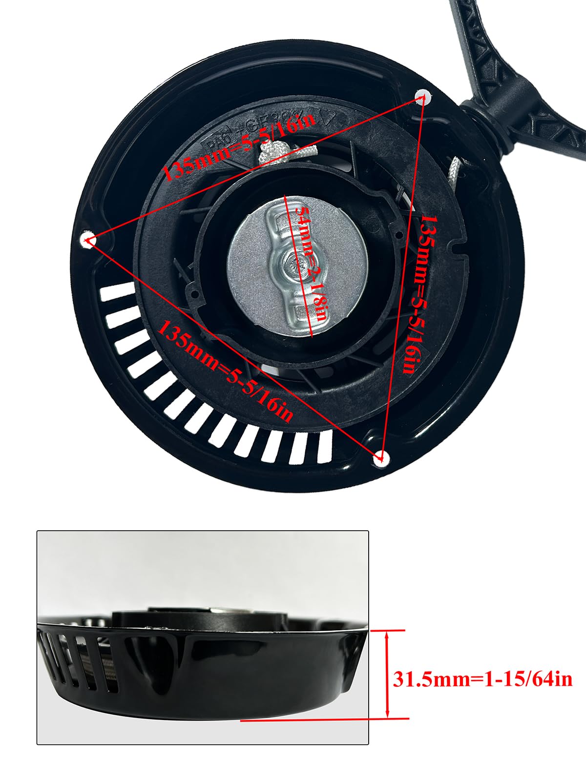 YAMAKATO pull start kit contents with recoil unit and rope