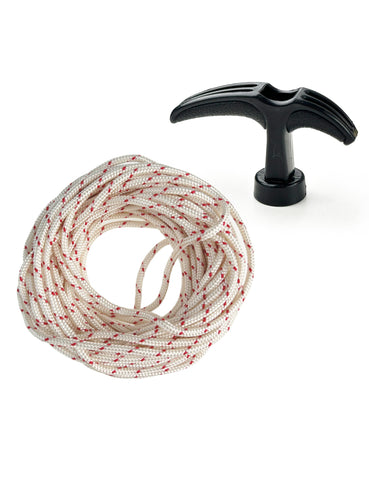 YAMAKATO recoil starter handle with 16 ft pull rope for easy replacement on chainsaws.