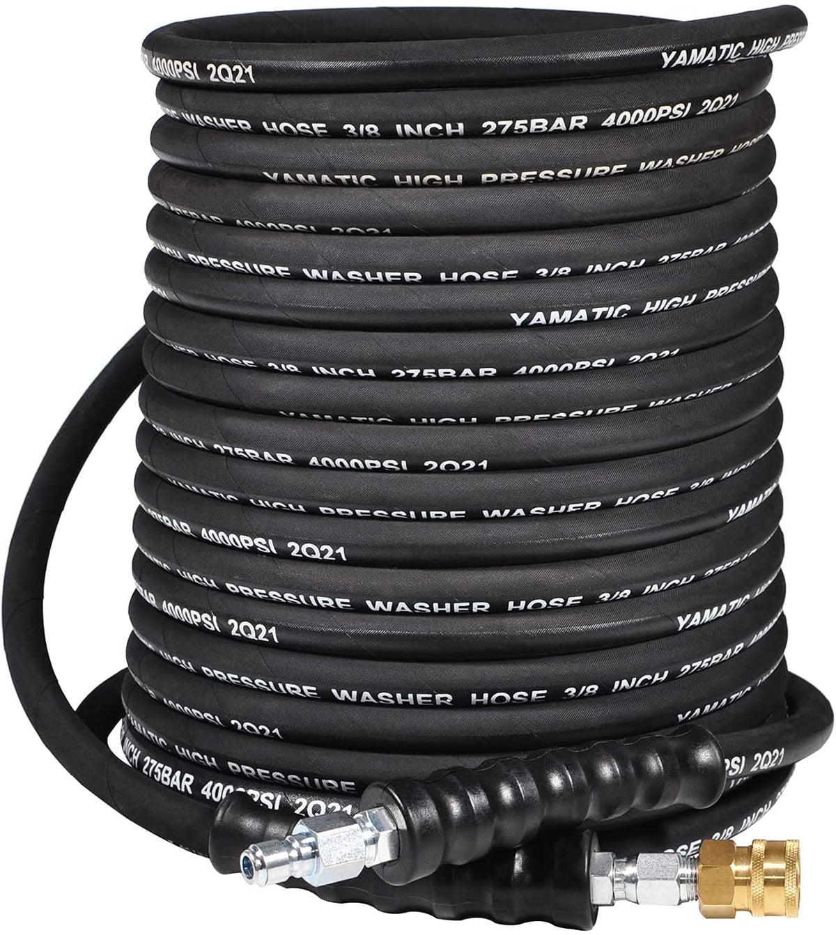 YAMATIC 360° swivel end keeps hose from kinking during cleanup