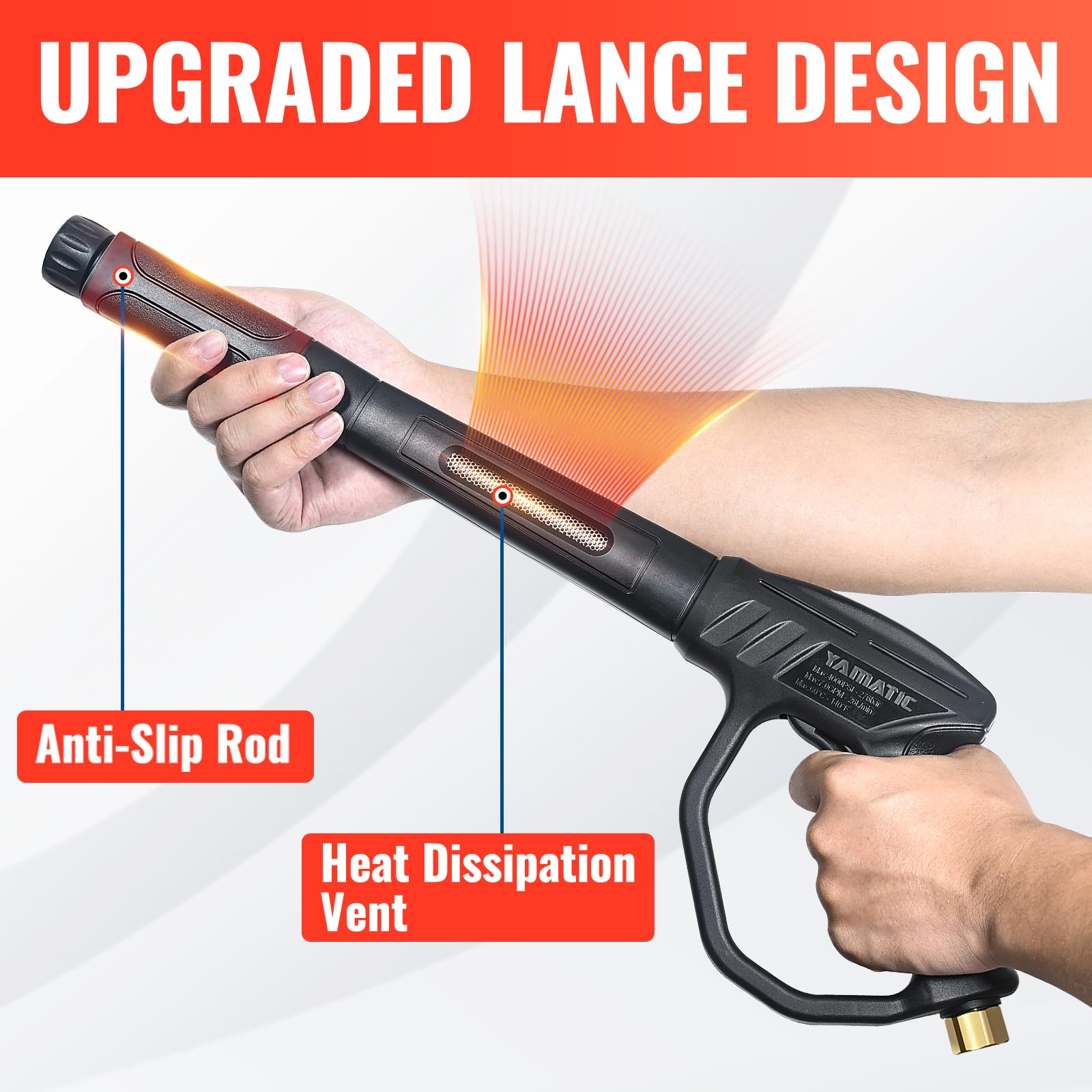 YAMATIC 360-degree swivel inlet prevents hose tangles for easier cleaning.