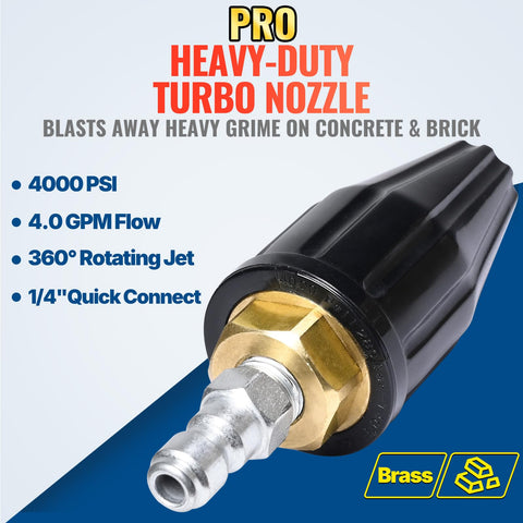 YAMATIC 5000 PSI turbo tip designed for harsh grime removal.