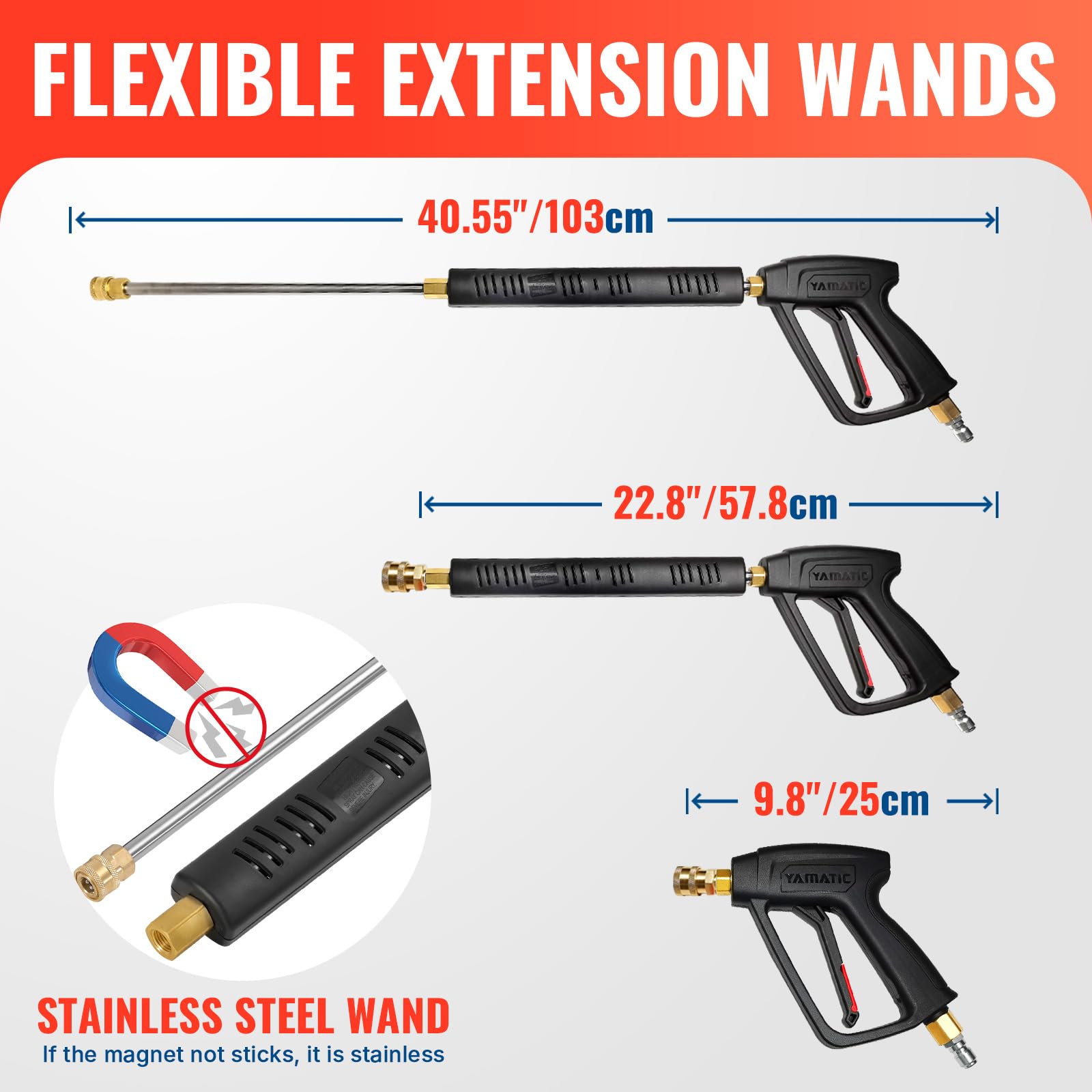 YAMATIC ABS spiral-shell wand providing durable handling during tough cleaning.