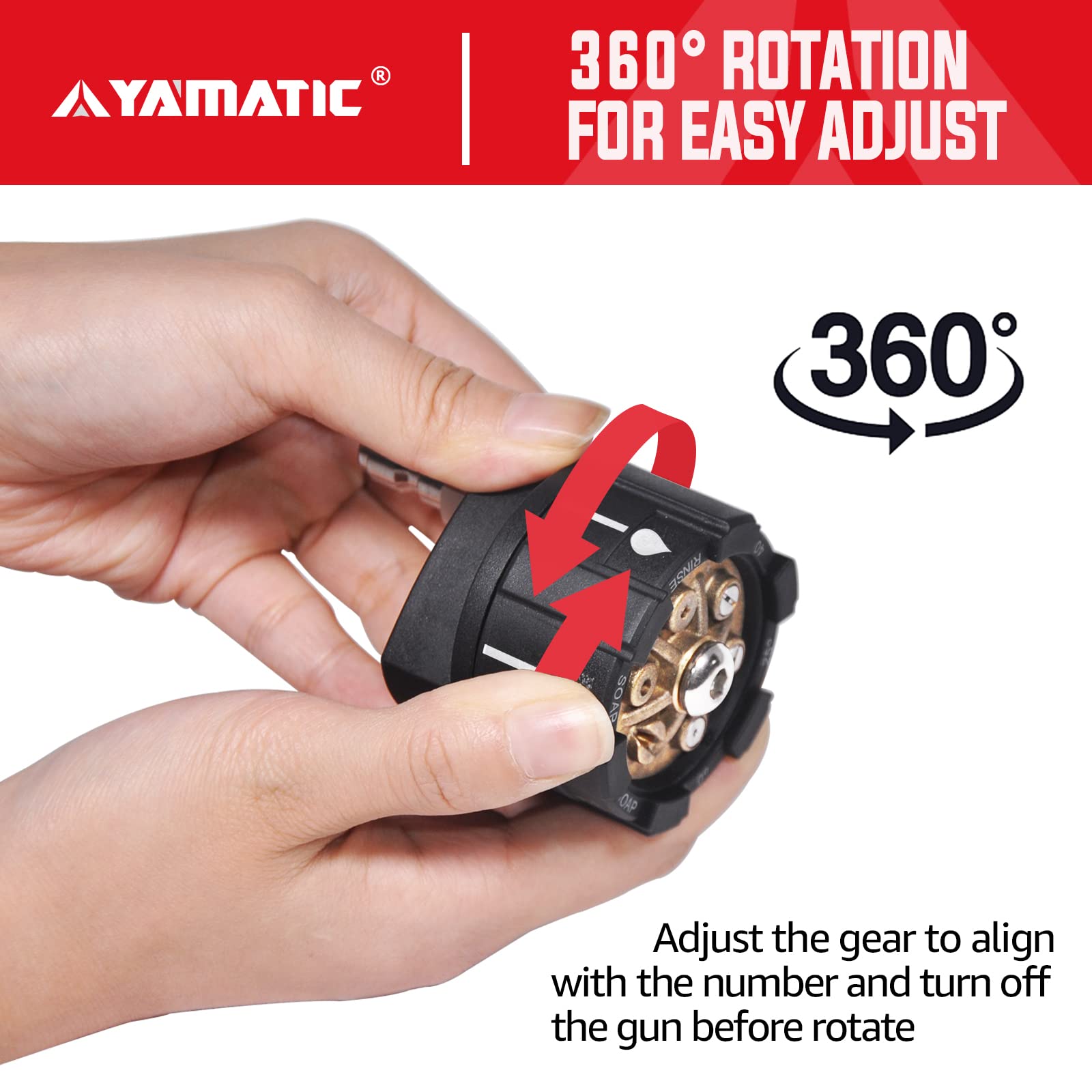 YAMATIC brass and stainless steel core for long-lasting performance.