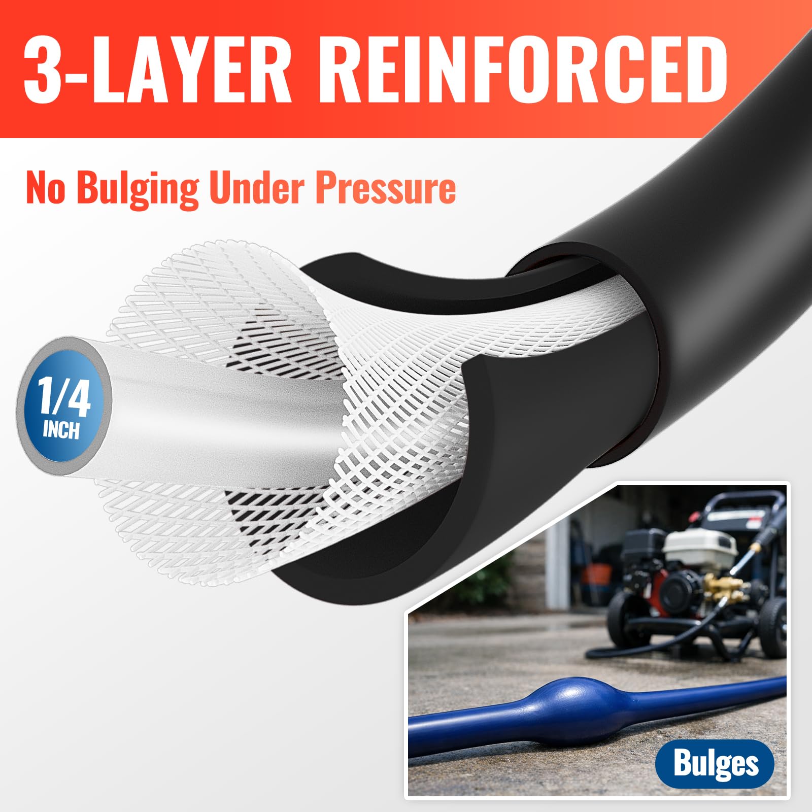 YAMATIC hose resists cold stiffness and regains flexibility with temperature changes.