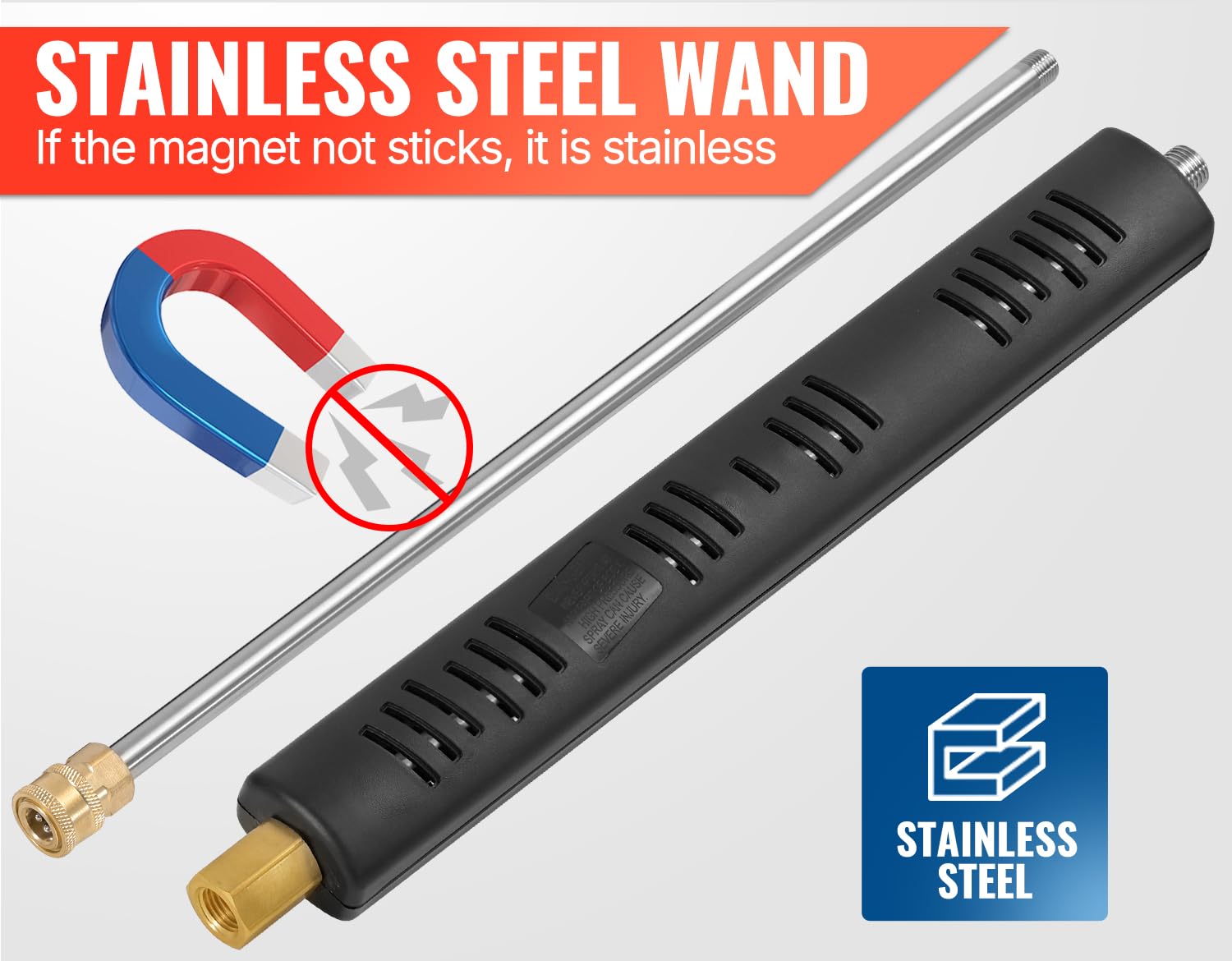 YAMATIC dual lance setup provides flexible length for tight spots and high surfaces.