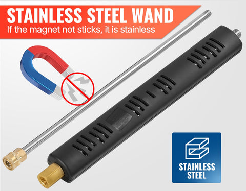 YAMATIC dual lance setup provides flexible length for tight spots and high surfaces.