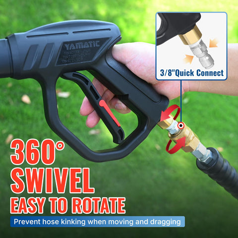 YAMATIC ergonomic handle reduces fatigue during extended washing sessions.