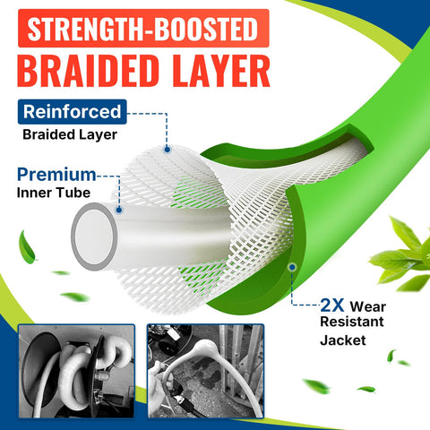 YAMATIC extended length enables wide cleaning coverage with one reel.