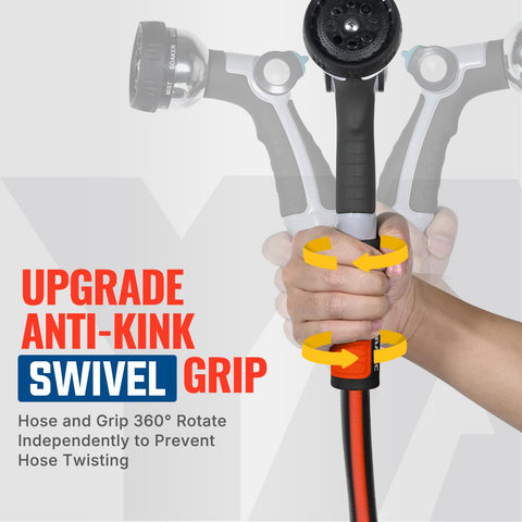 YAMATIC anti-kink technology maintains smooth water flow in gardening tasks.