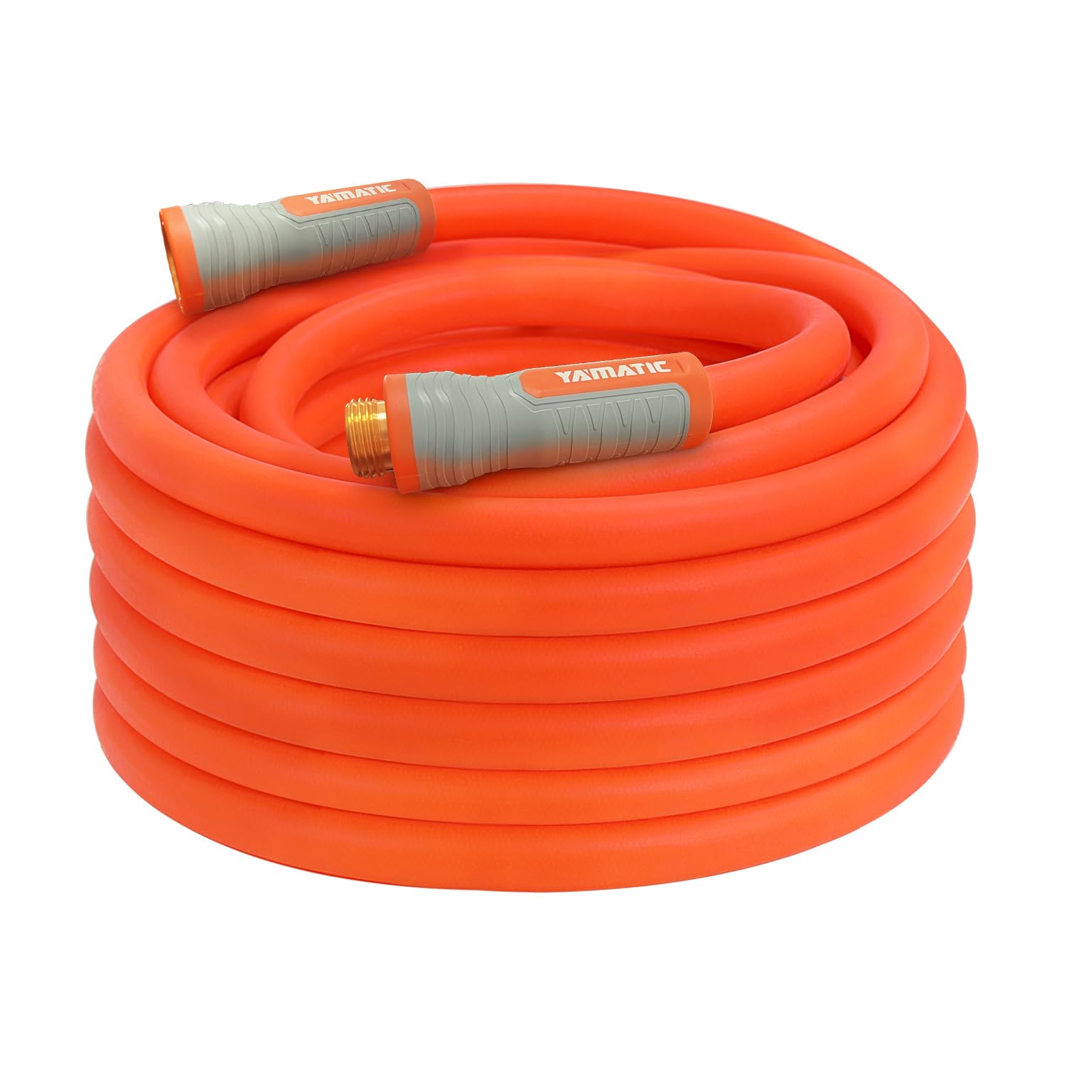 YAMATIC heavy-duty garden hose with flexible design for all-weather watering.
