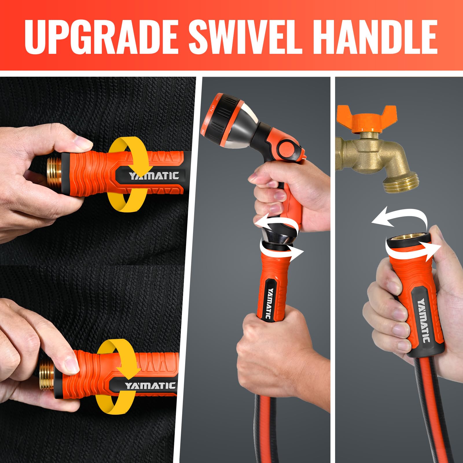 YAMATIC hose nozzle 10-pattern adjustable for garden watering and cleaning.