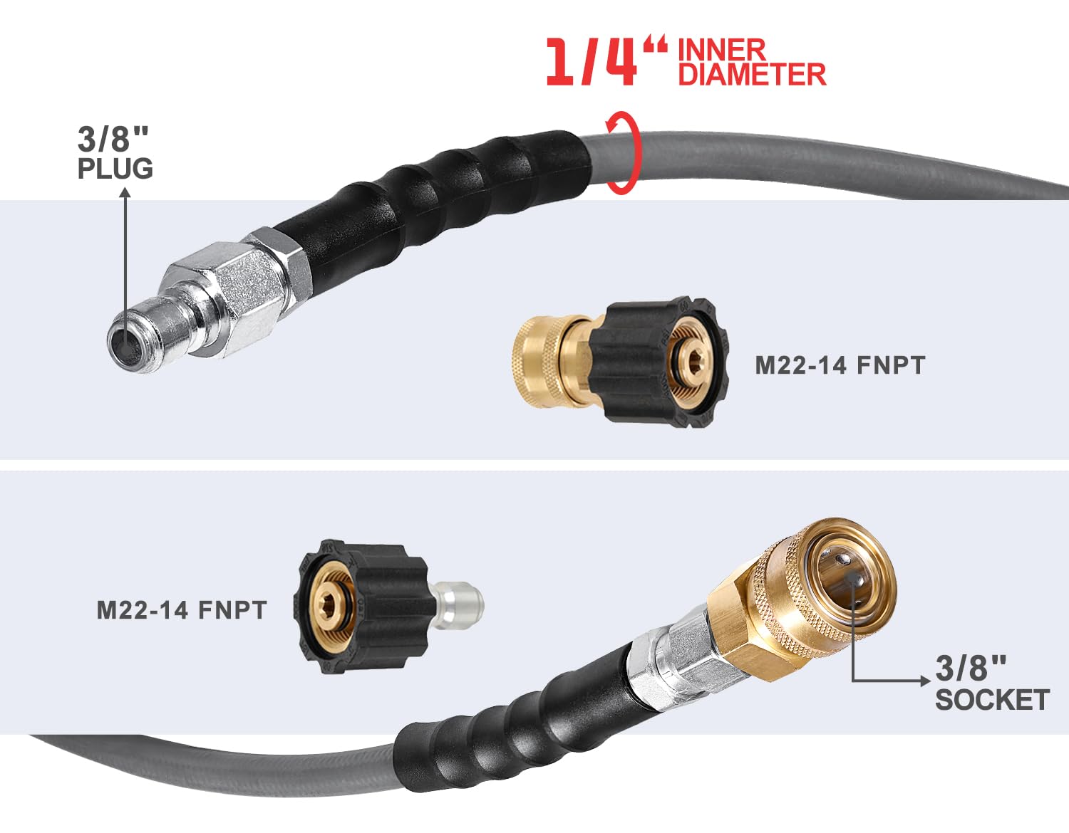 YAMATIC hot and cold water compatible hose for versatile cleaning tasks