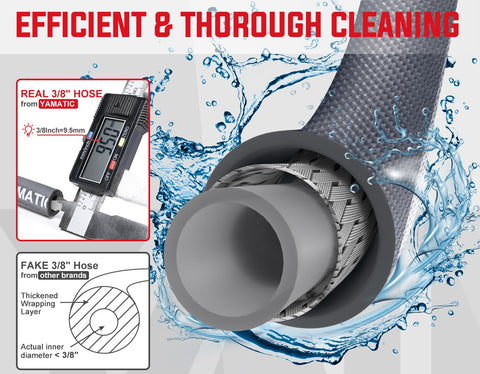 YAMATIC non-marking rubber jacket protects surfaces during cleaning tasks