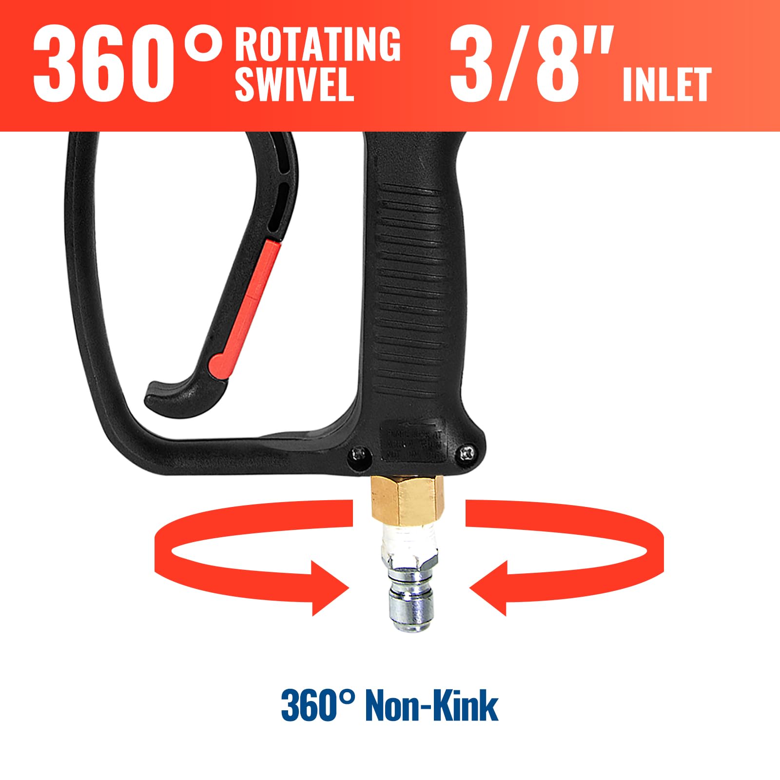 YAMATIC pressure washer gun trigger handle for comfortable, fatigue-free operation.