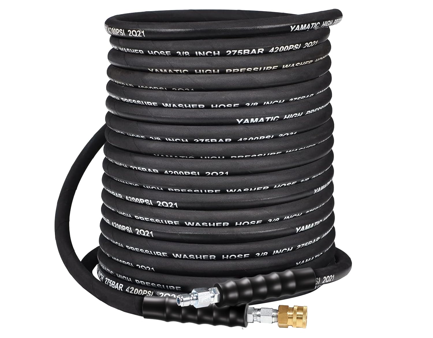 YAMATIC pressure washer hose 50ft with 3/8 swivel for smoother cleaning
