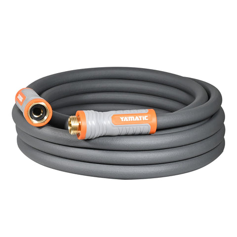 YAMATIC short garden hose with swivel handle showing easy connection and kink resistance.