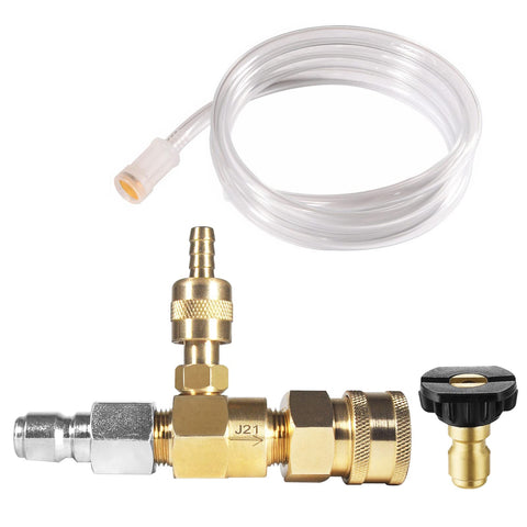YAMATIC soap injector kit side view shows compact design for safe chemical application.