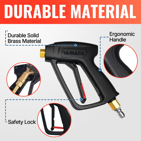 YAMATIC stainless steel trigger and ceramic seal reducing vibration and wear.