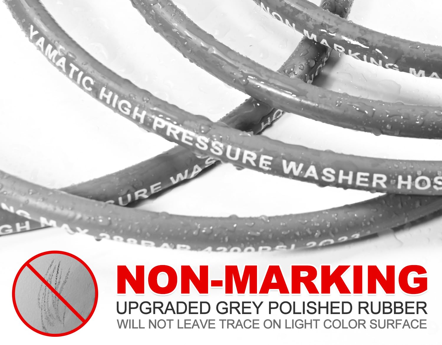 YAMATIC steel-wire braided hose with grey rubber jacket for durability