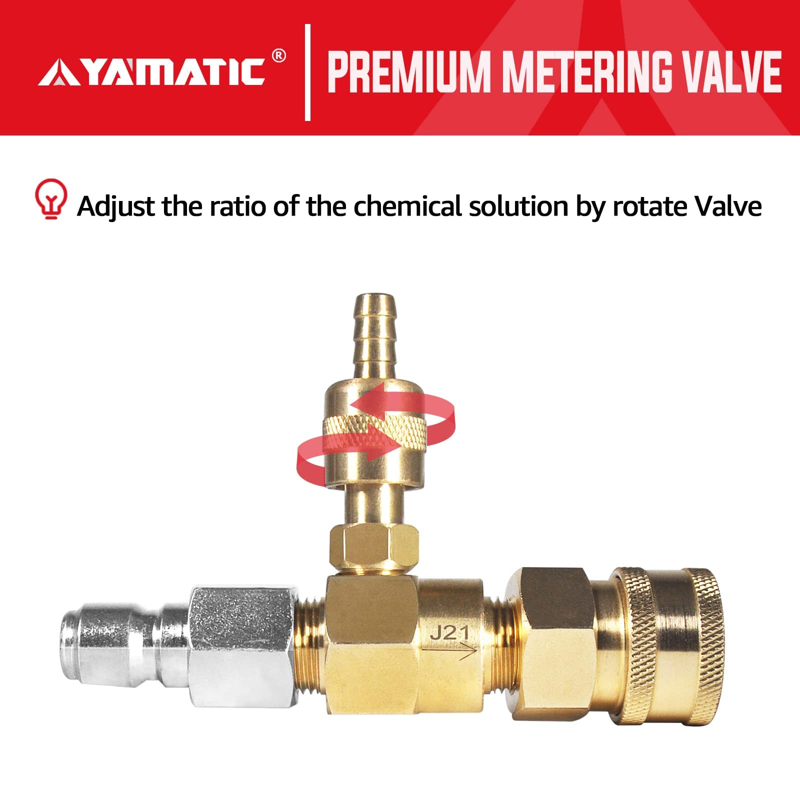 YAMATIC three-eighths quick-connect assembly enables easy installation.