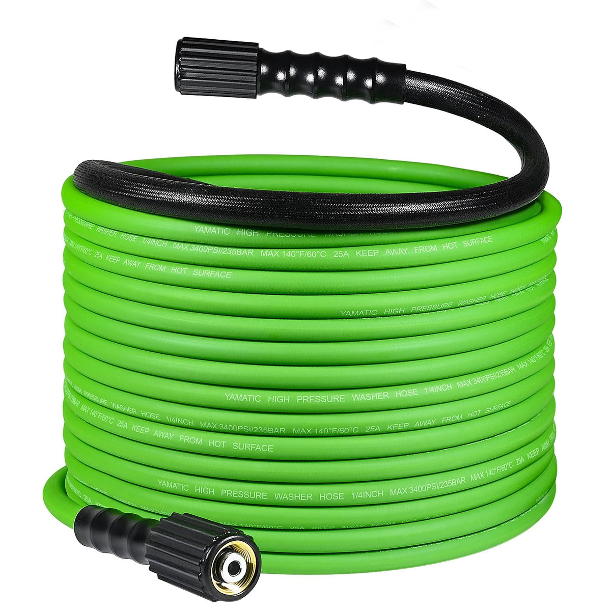 YAMATIC 50 ft hose, durable design for home washing tasks.
