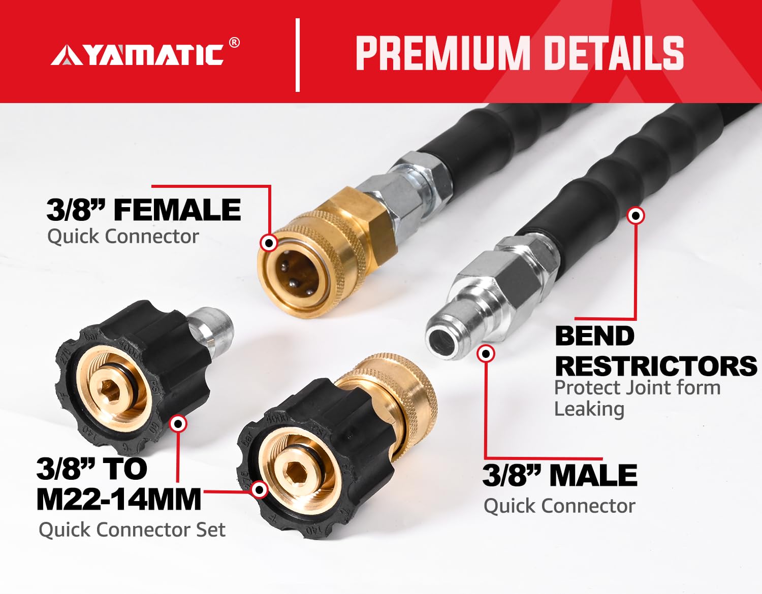YAMATIC durable hose suitable for driveways, pools, and car washes