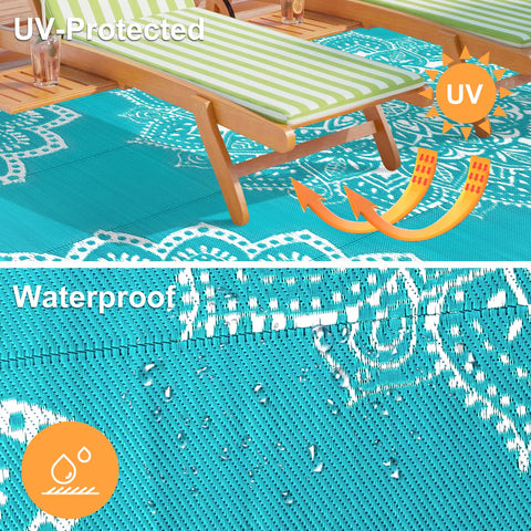 Yamaziot waterproof blue rug easy to clean after use