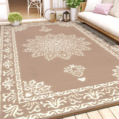 Yamaziot patio mat doubles as indoor-outdoor decor and picnic surface.