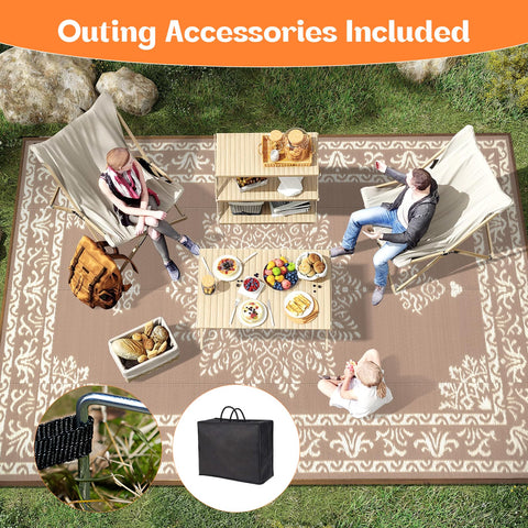 Yamaziot rug includes storage bag for portable and compact transport.