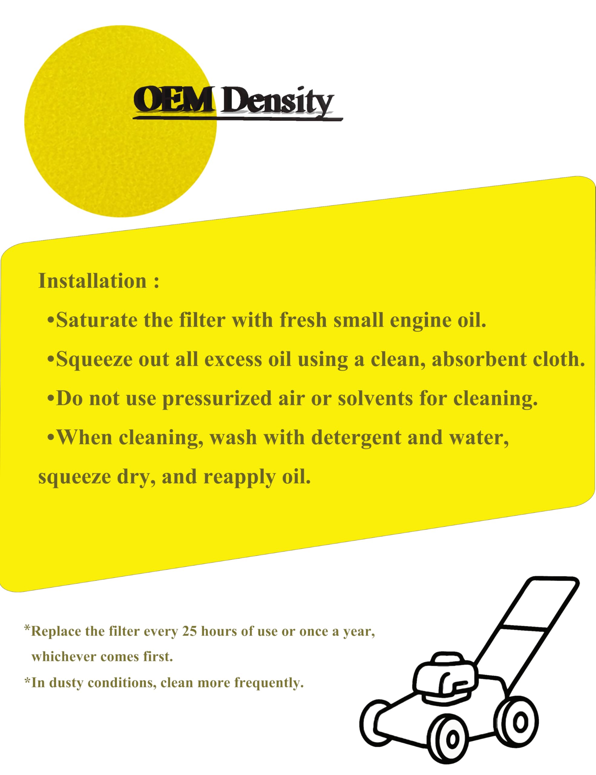 YAMAKATO foam air filter for 120P02-0001-F1 model ensures reliable filtration.