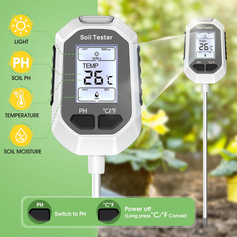 YAMRON digital plant temperature and sunlight sensor helps optimize outdoor plant care.