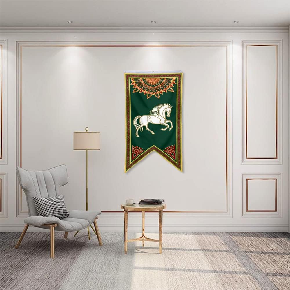 Yanbooch Lotr banner above a bed creating immersive fantasy ambiance
